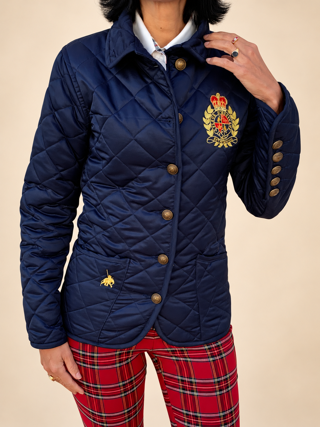 Steppjacke Navy Damen Übergangsjacke – Bild 6