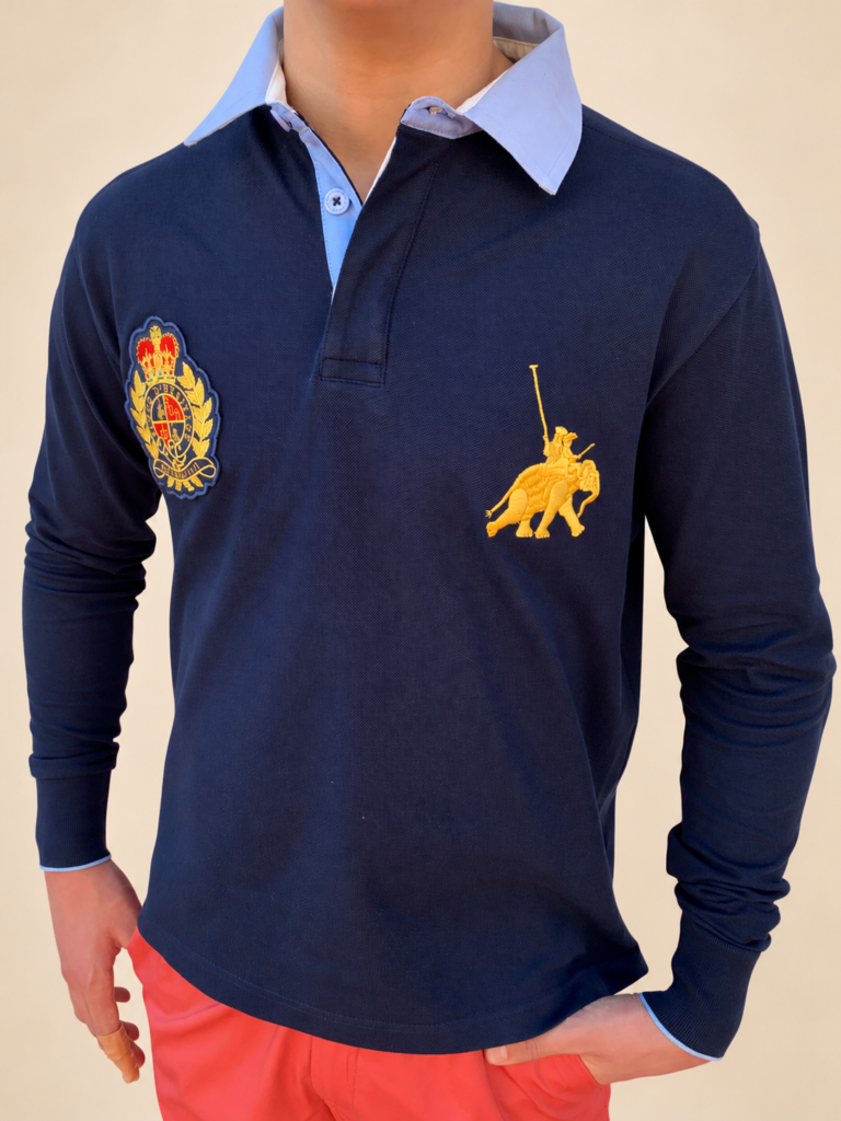 Poloshirt Blau Langarm