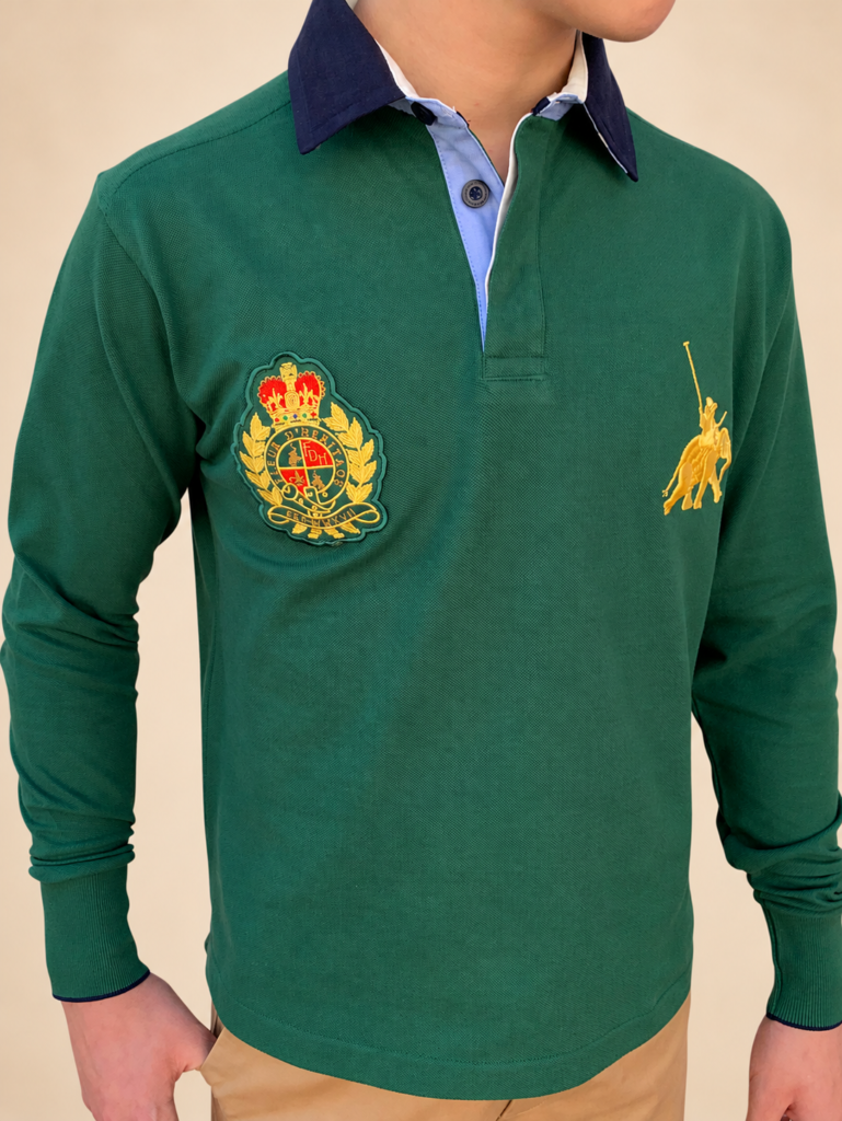 Poloshirt Grün Langarm