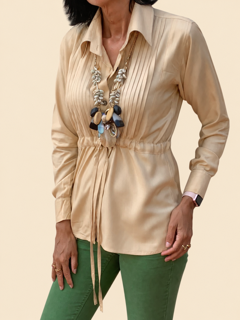 Bambusbluse Beige