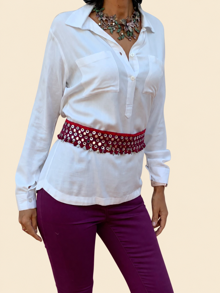 Bambus Hemdbluse Weiss