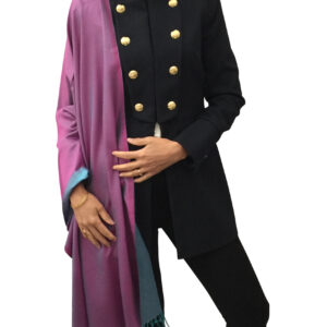 Seidenschal Lila und Türkis