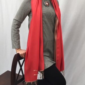 Seidenschal Rot und Kupfer