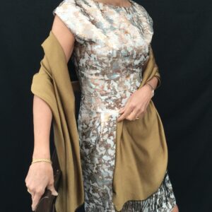 Seidenschal Braun Gold und Schwarz