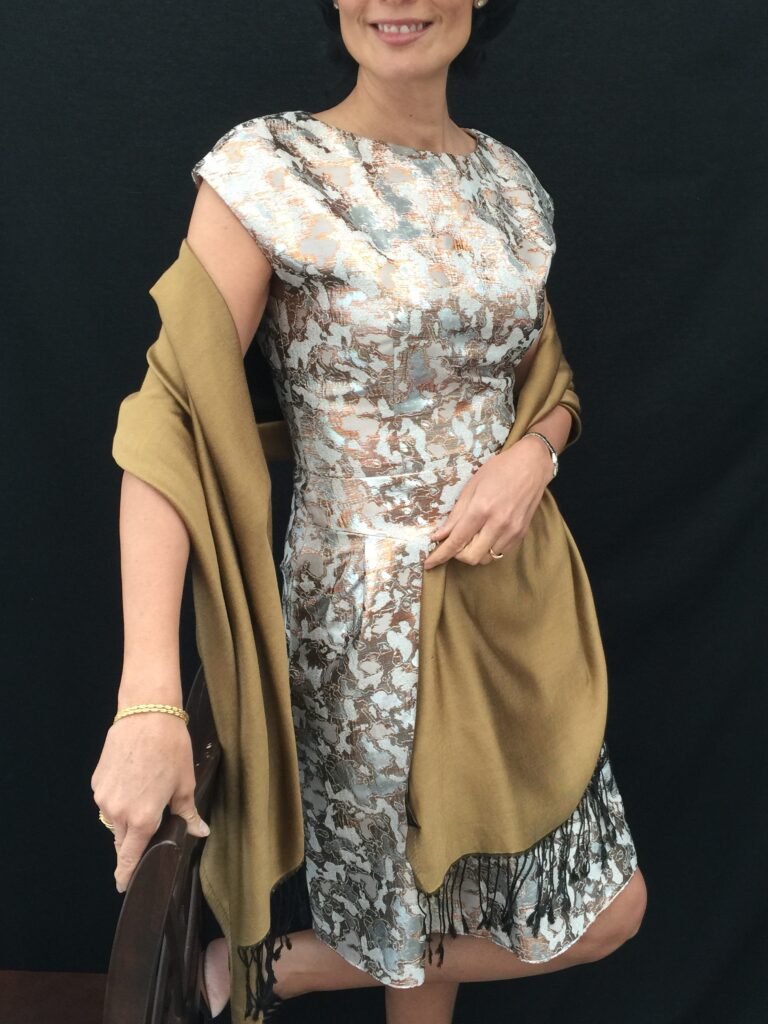 Seidenschal Braun Gold und Schwarz