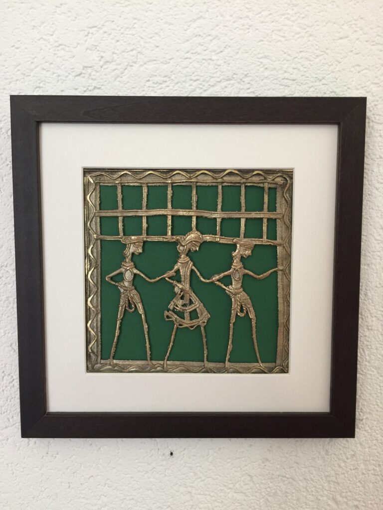 Dhokra-Wandbild, handgefertigte Messingkunst