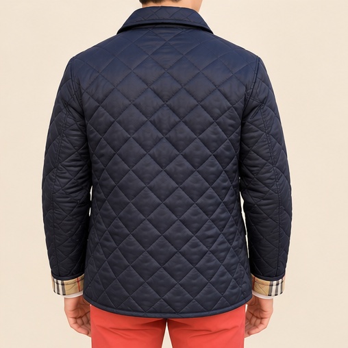 Navy Steppjacke Herren, Rückansicht mit Steppmuster